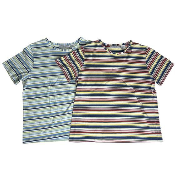 Speculation Petite Women’s Short Sleeve Striped Shirt PXL Lot of 2 - Picture 1 of 10